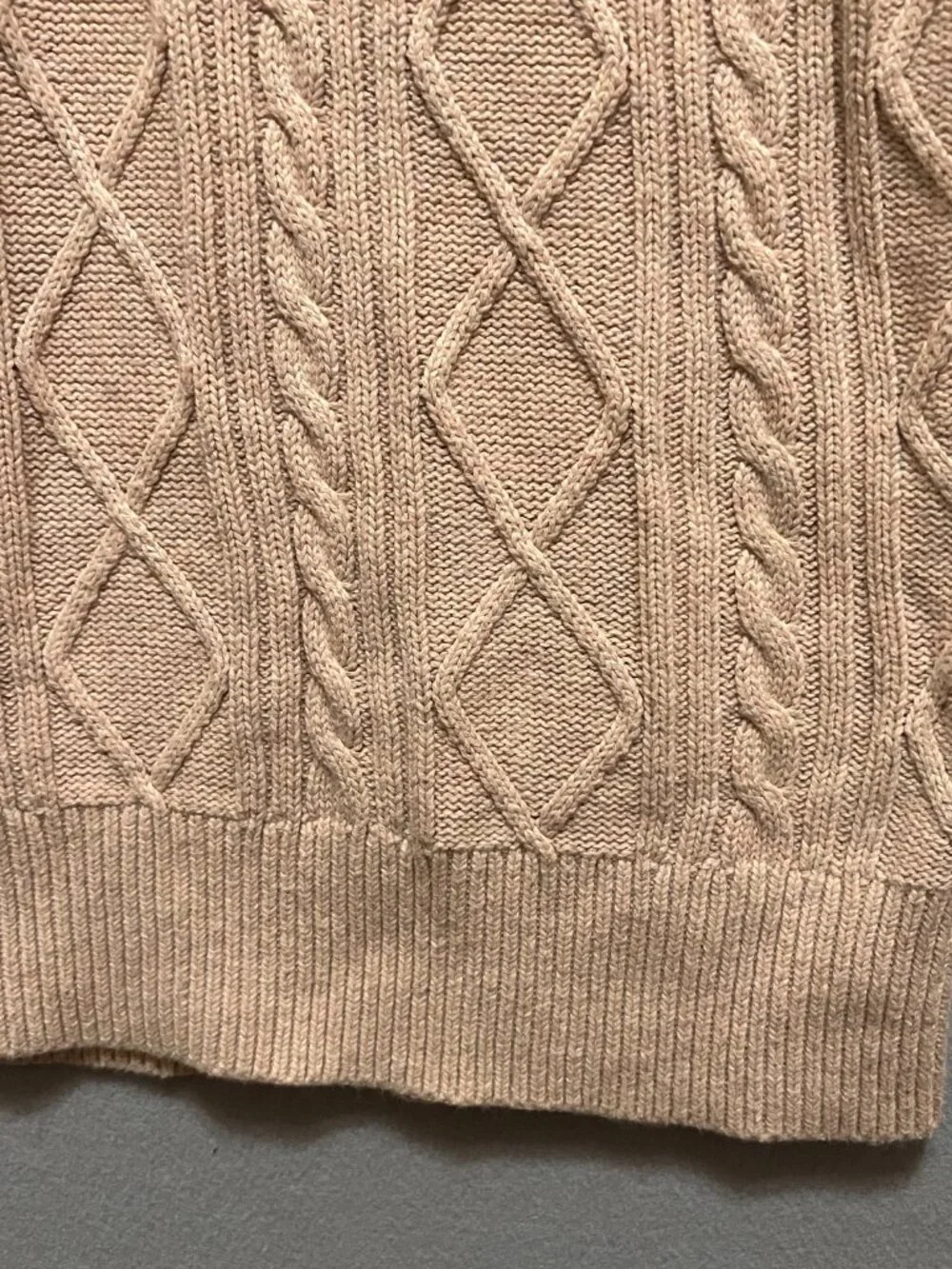 Banana Republic Fisherman Sweater Mens M Angora Blend Shawl Collar Chunky Cable
